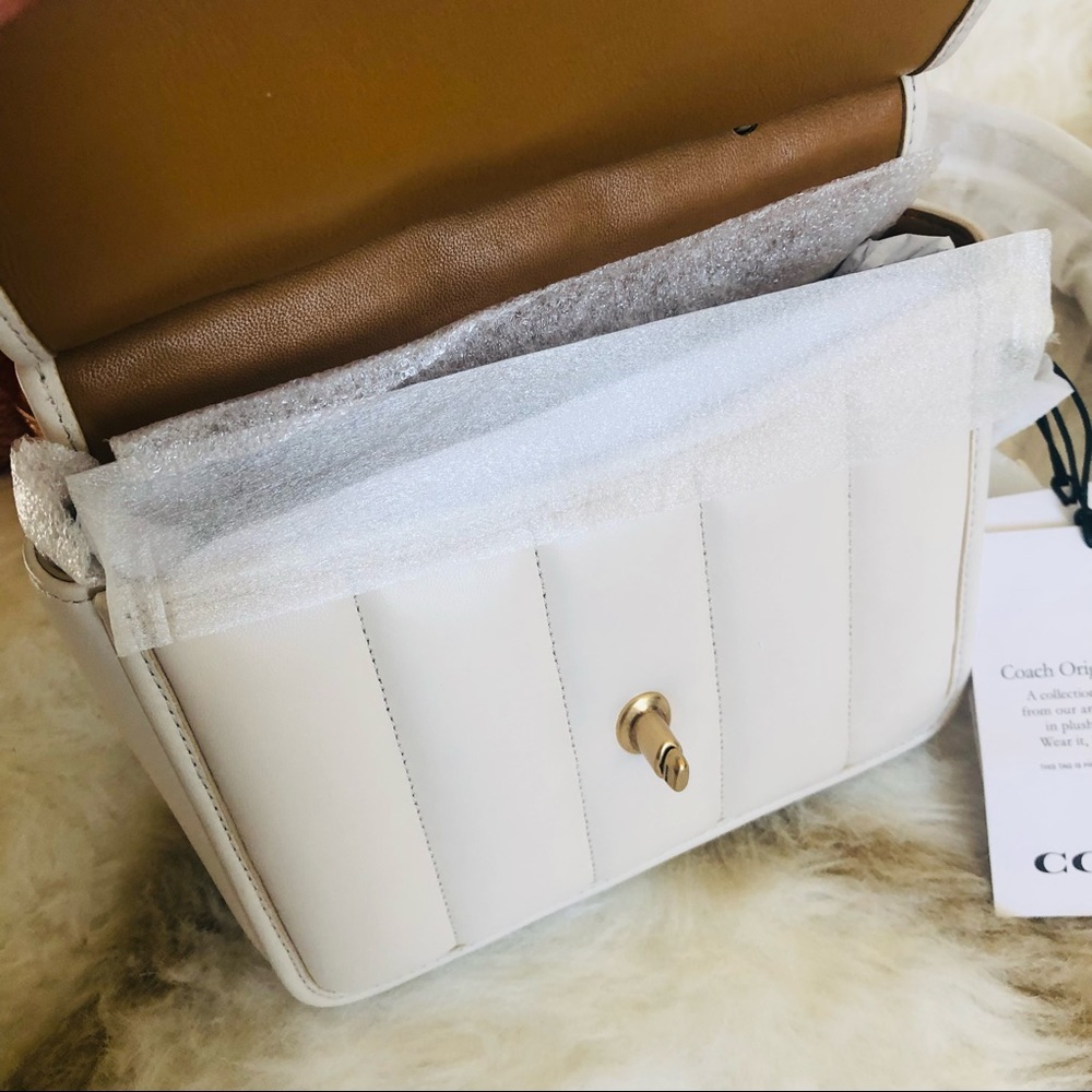 Authentic Brand New Coach Willis Top Handle 18 C3844 Quilting in Chalk Color - Picture 6 of 11